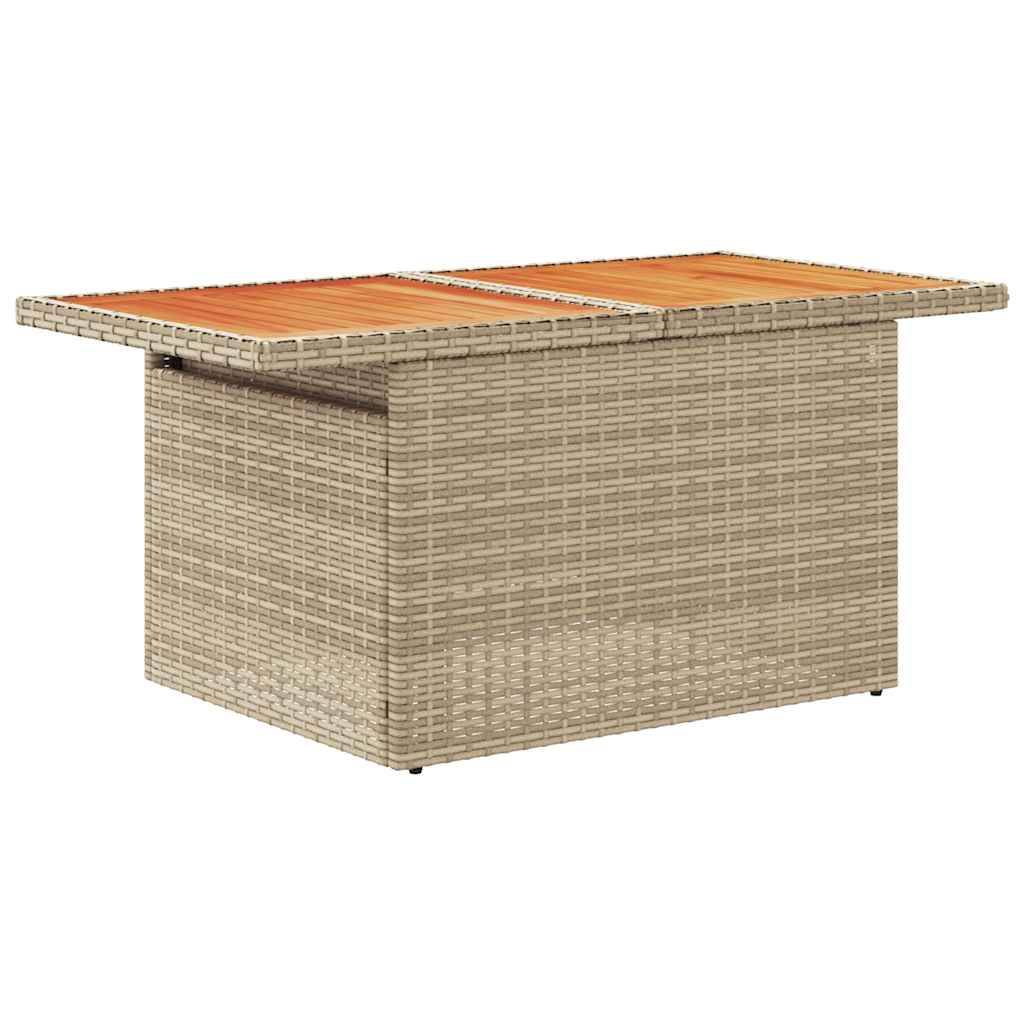 vidaXL 8-tlg. Garten-Sofagarnitur mit Kissen Beige Poly Rattan Akazie