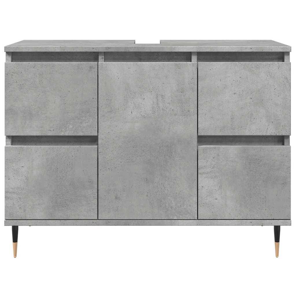 vidaXL Badschrank Betongrau 80x33x60 cm Holzwerkstoff