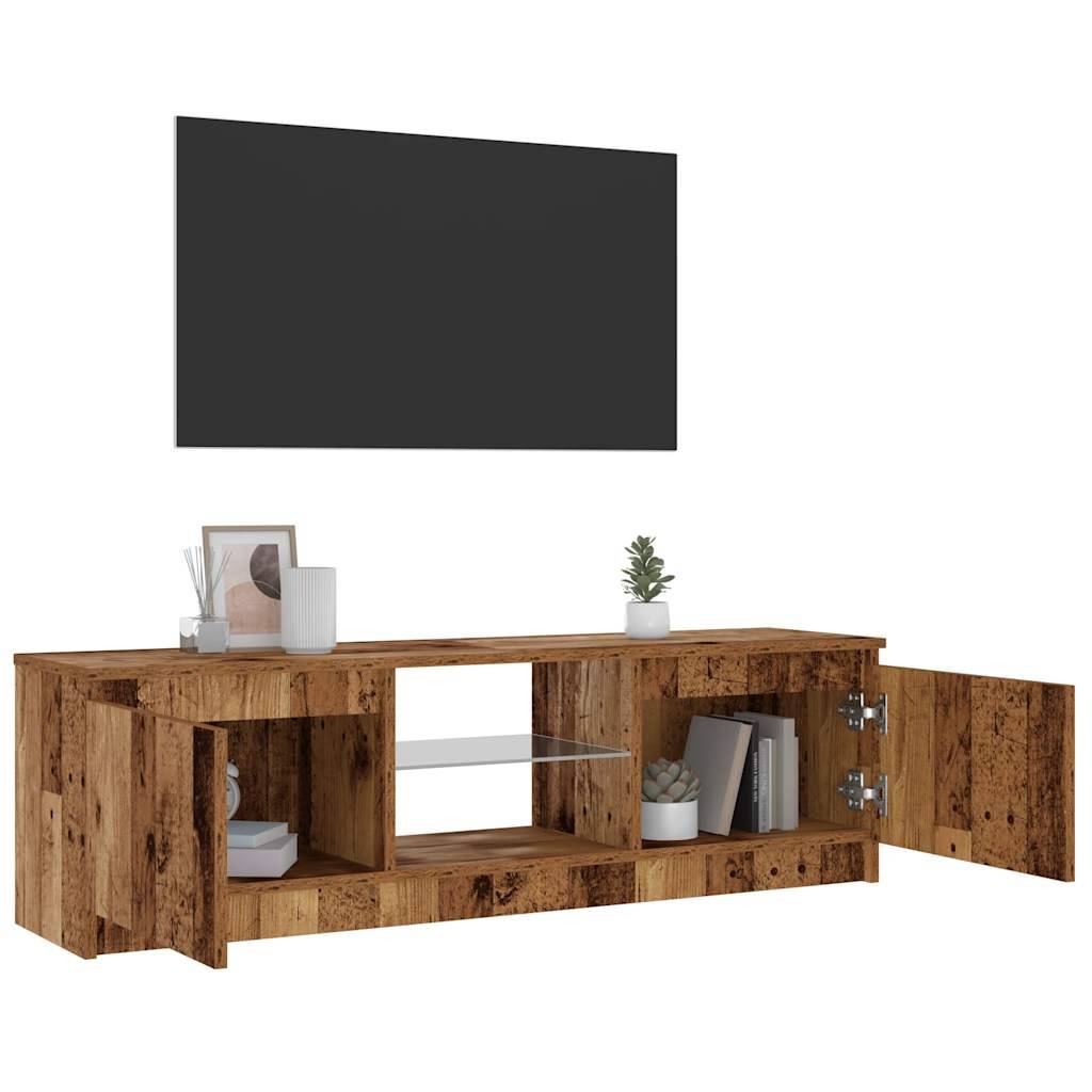 vidaXL TV-Schrank mit LED-Leuchten Altholz-Optik 120x30x36 cm