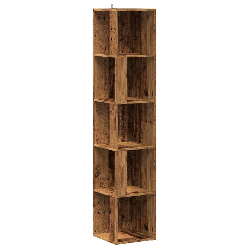 vidaXL Eckregal Altholz-Optik 33x33x165 cm Holzwerkstoff