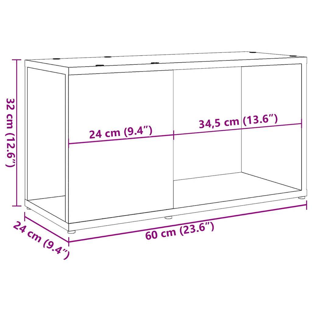 vidaXL TV-Schrank Altholz-Optik 60x24x32 cm Holzwerkstoff