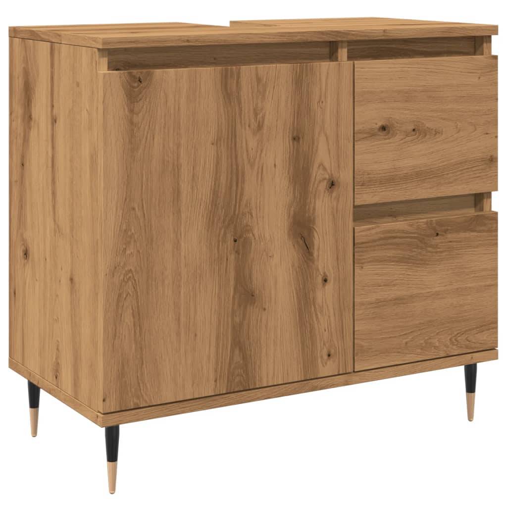 vidaXL Badschrank Artisan-Eiche 65x33x60 cm Holzwerkstoff