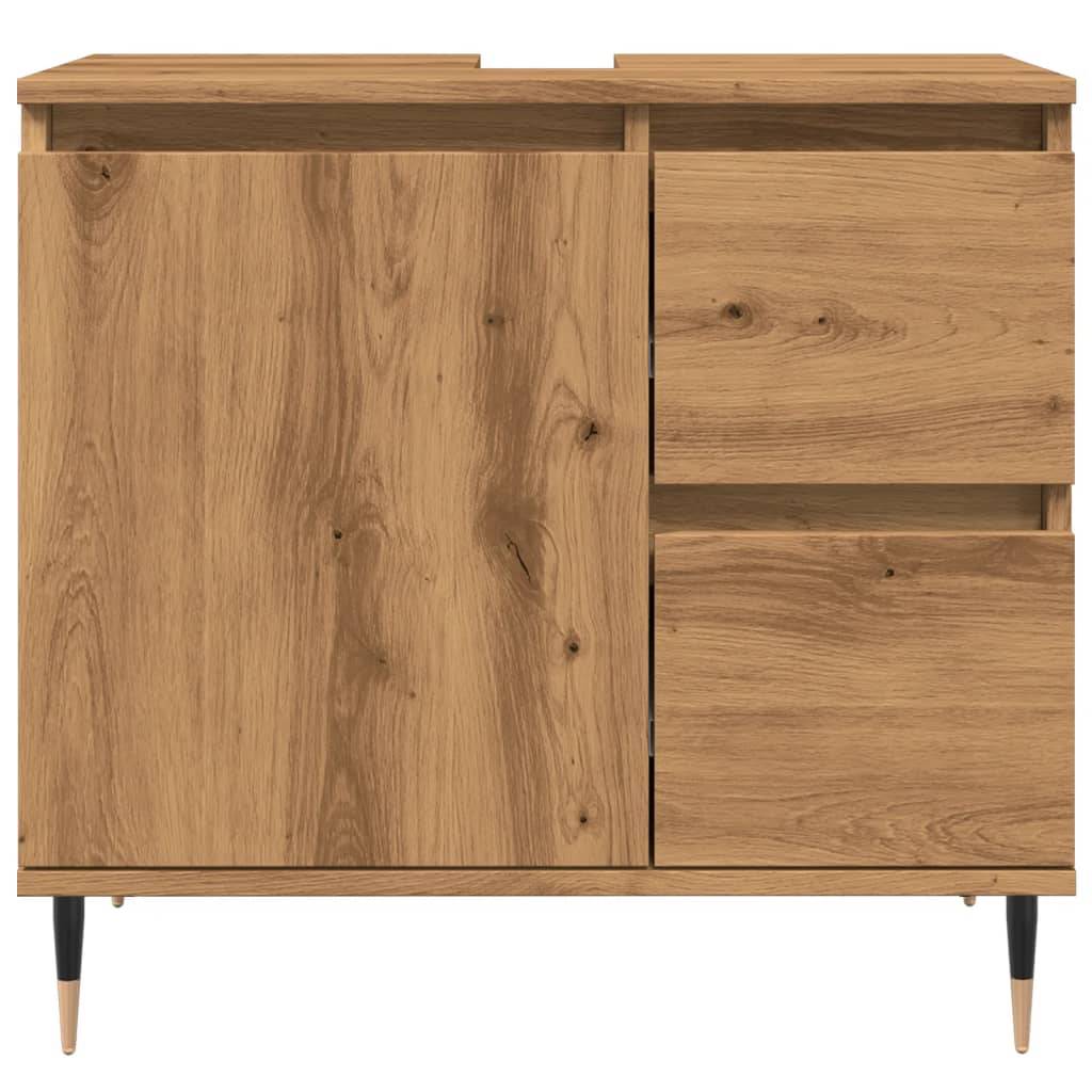 vidaXL Badschrank Artisan-Eiche 65x33x60 cm Holzwerkstoff