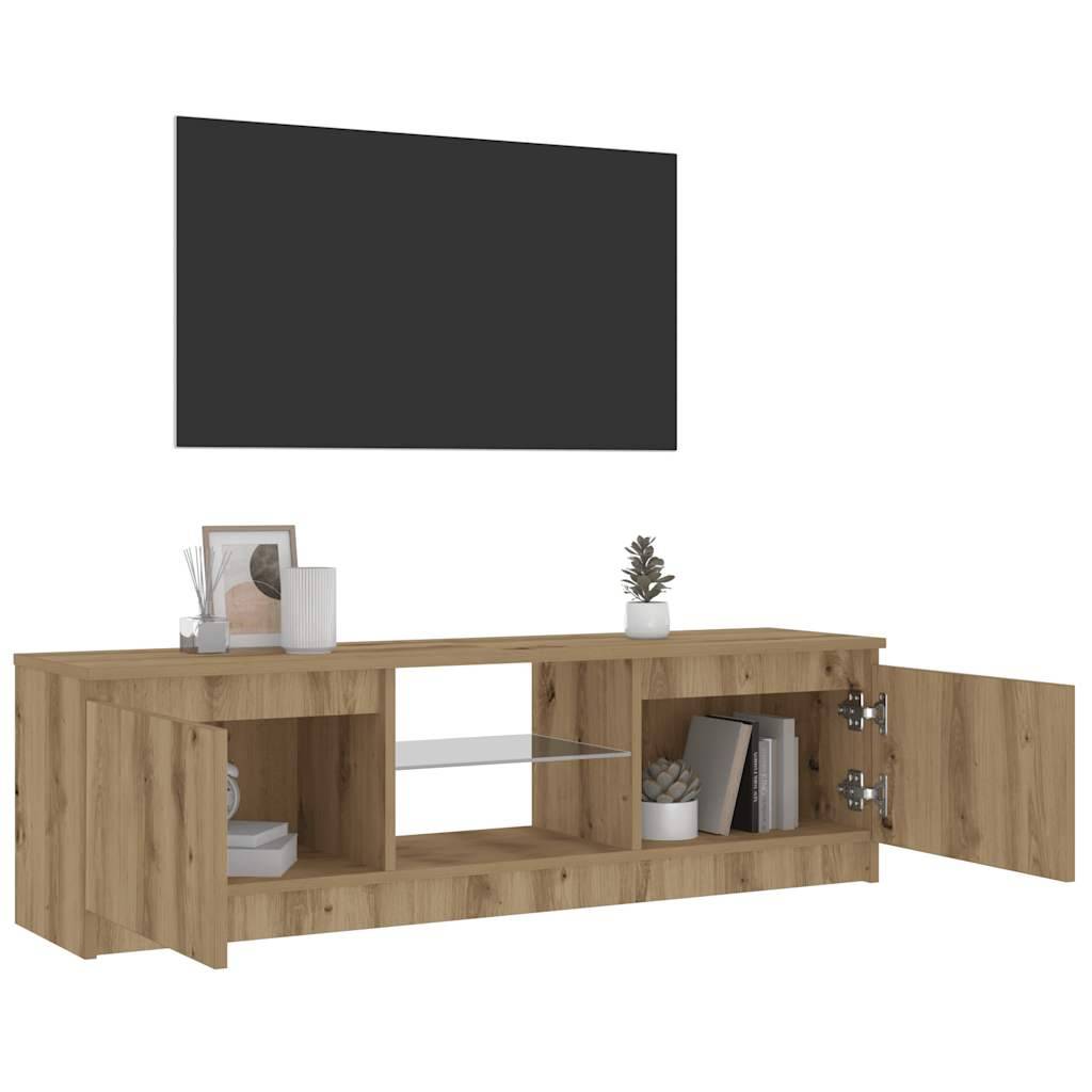 vidaXL TV-Schrank mit LED-Leuchten Artisan-Eiche 120x30x36 cm
