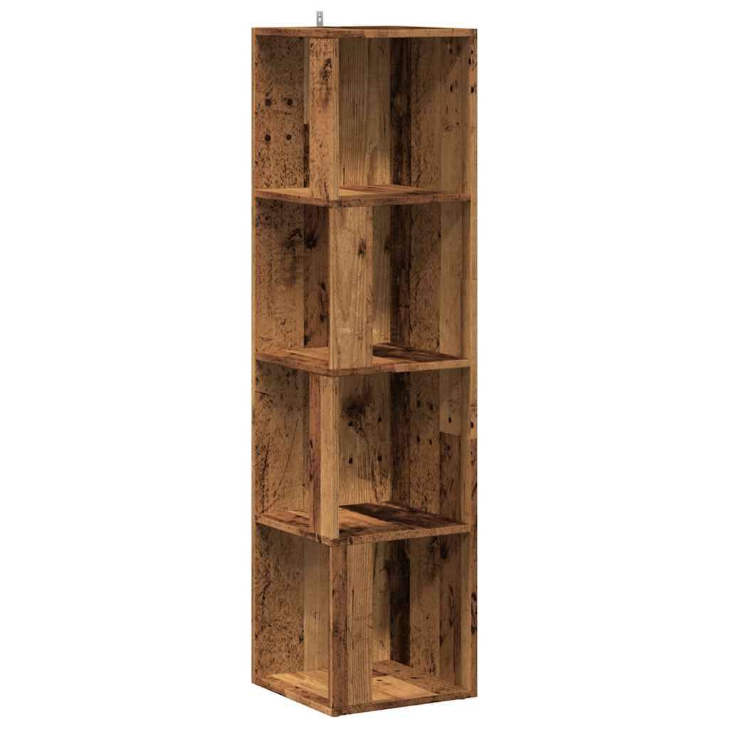 vidaXL Eckregal Altholz-Optik 33x33x132 cm Holzwerkstoff