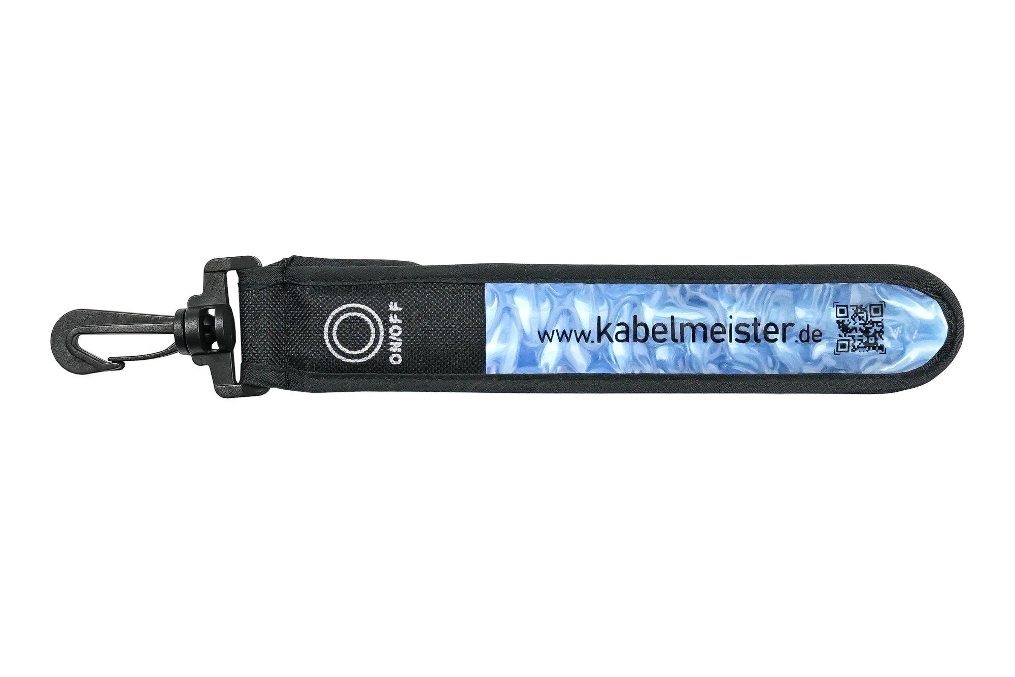 LED-Leuchtband / Blinklicht mit Befestigungshaken, reflektierend, blau