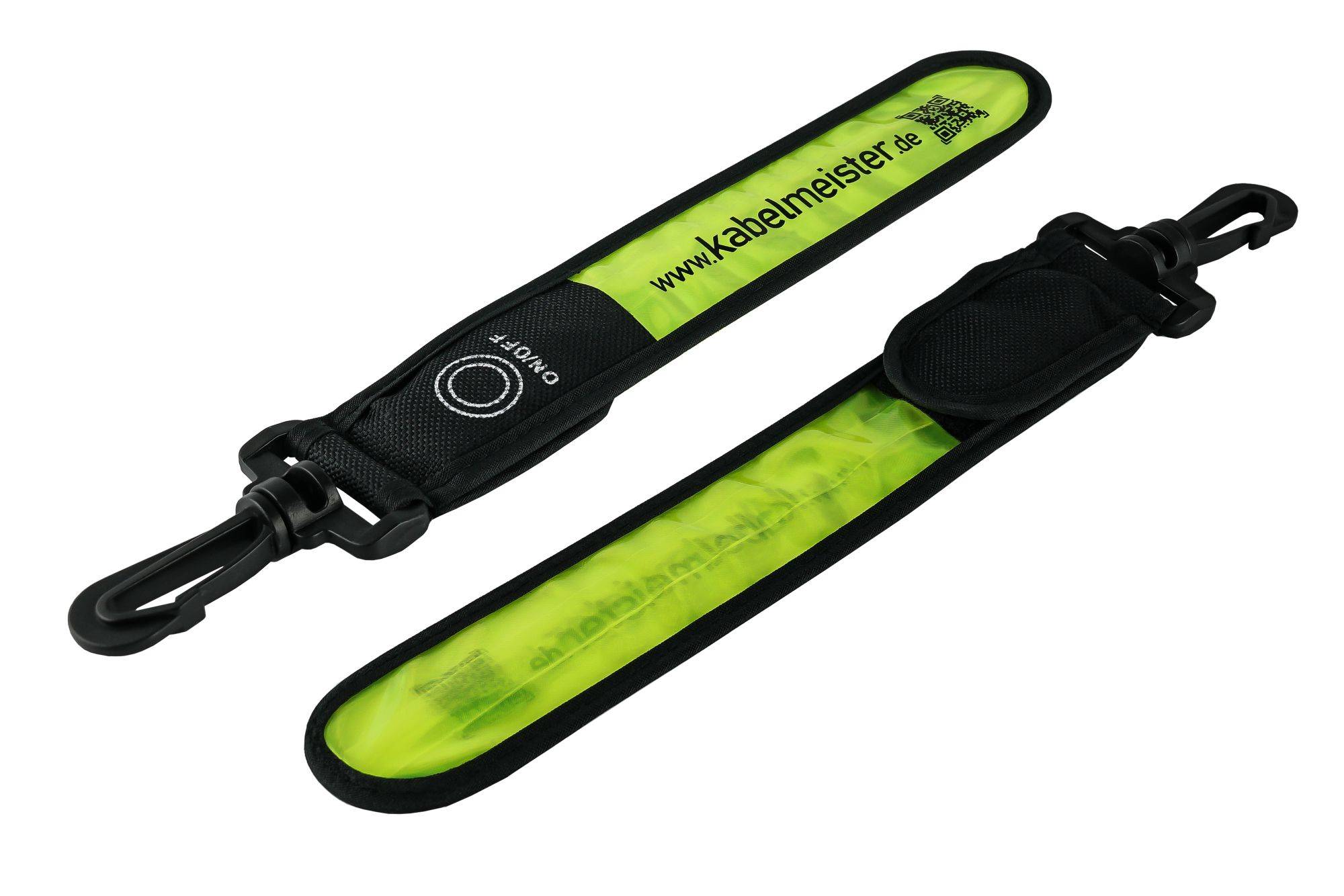 LED-Leuchtband / Blinklicht mit Befestigungshaken, reflektierend, grün/gelb
