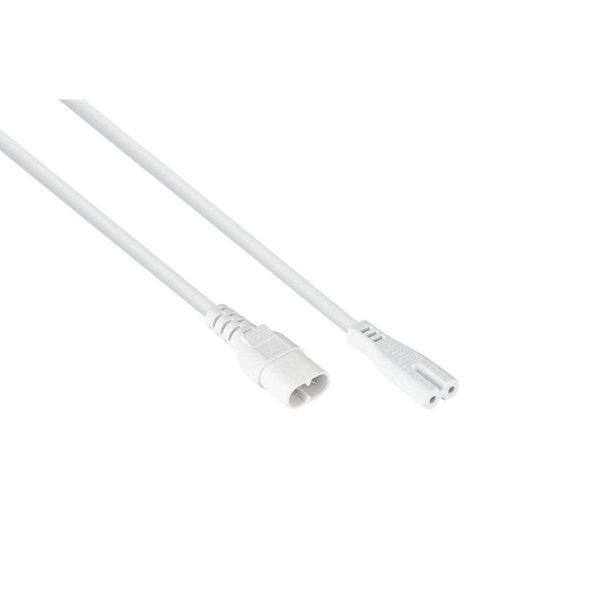 SK0870-W010 - Euro-Verl. Stecker C8 (gerade) an Buchse C7 Euro 8 (gerade), weiß, 0,75 mm², 1m