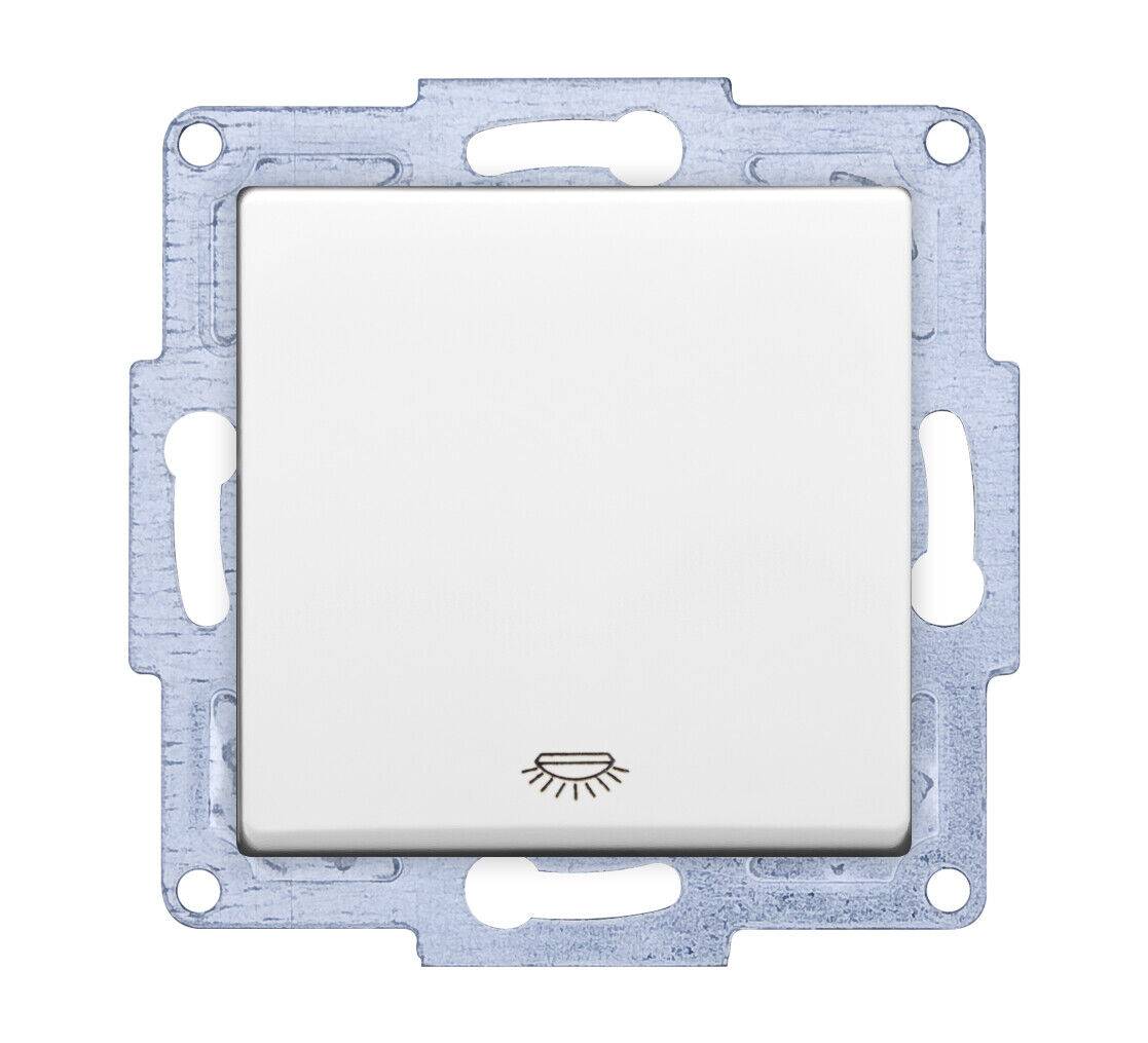 Günsan Visage Taster mit Lichtsymbol Einsatz ohne Rahmen mit Wippe weiss