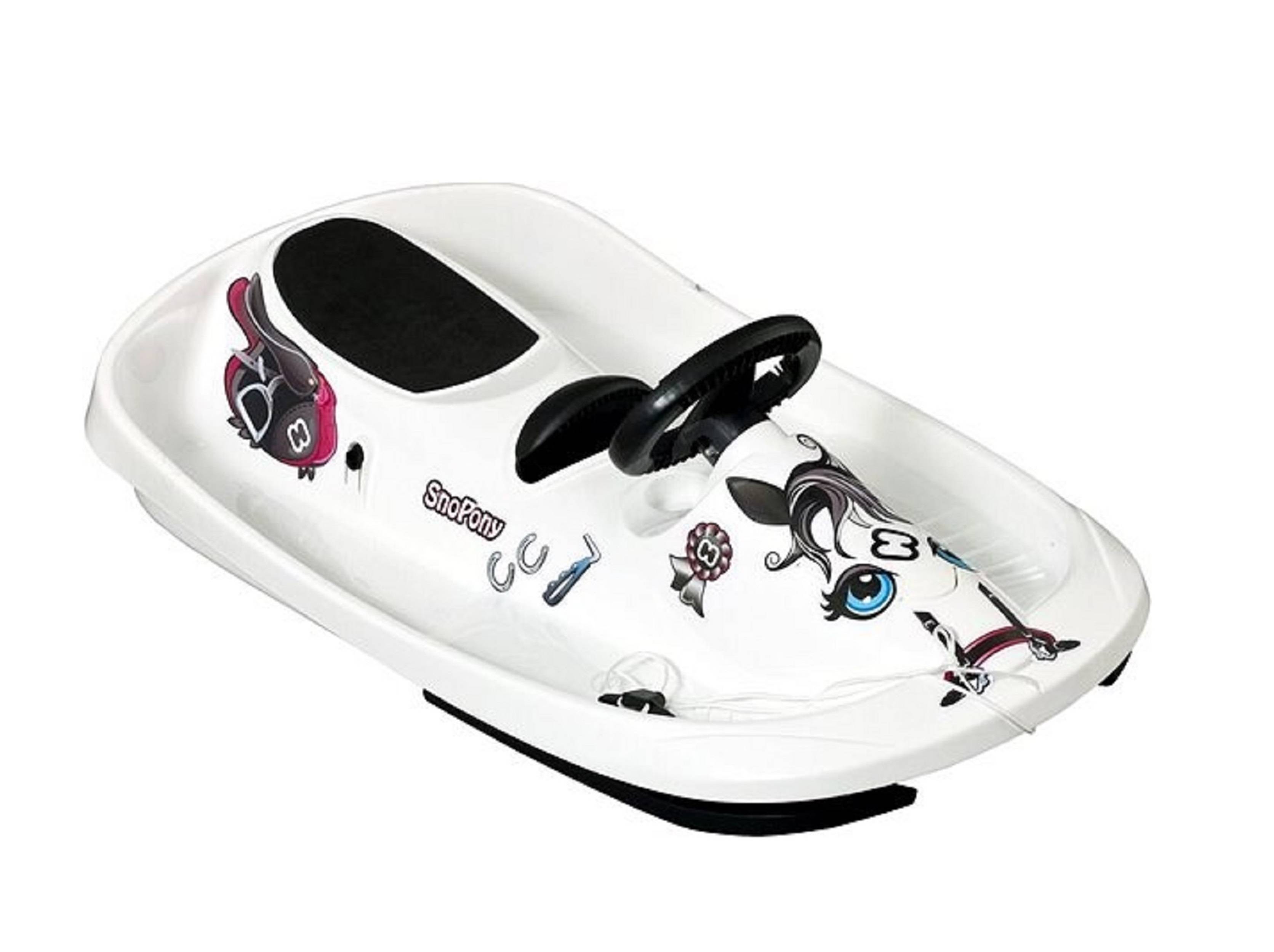 Hamax | Sno Fantasy Lenkschlitten | inkl. Sticker | Farbe: Weiß | perfektes Wintervergnügen | ideal für Kinder | robuste Konstruktion | lenkbar fü