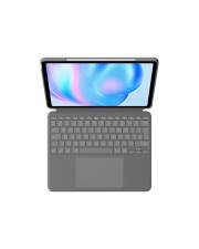 Logitech Combo Touch Tastatur und Foliohülle mit Trackpad hintergrundbeleuchtet Apple Smart connector QWERTY Spanisch Oxford Gray für 13-inch iPad