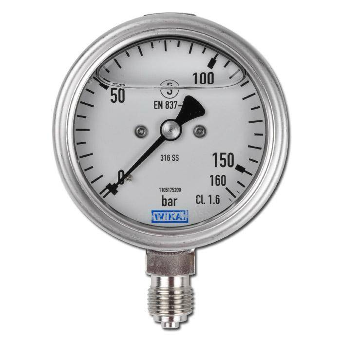 Manometer - Klasse 1,6 - Ø 63 - Vakuum - Skalenteilung 0,05 - Anzeigebereich -1 bis 0 bar