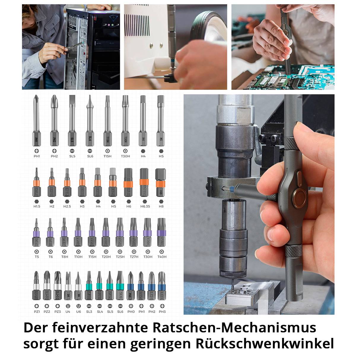 STAHLWERK 2 x Ratschen-Schraubendreher-Bit-Set RBS-42 ST 42-teilig Ratsche