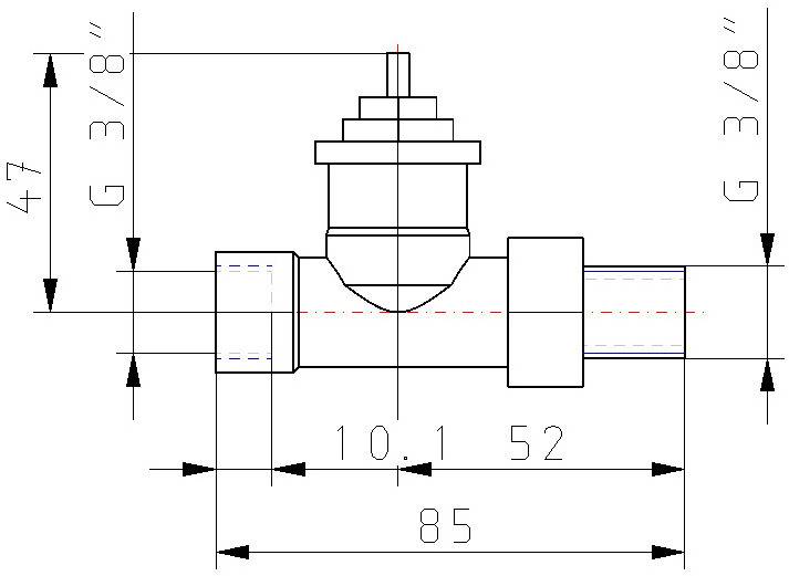 Oventrop (AV9) Thermostatventil stufenlose Voreinstellung Durchgang 3/8