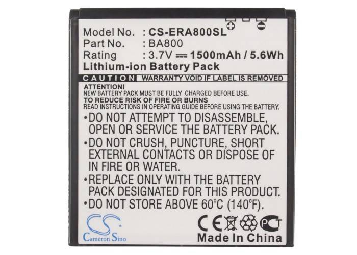 Ersatzakku - CS-ERA800SL - Sony Ericsson BA800 / Arc HD / LT25i - 3,7 Volt 1500mAh Li-Ion