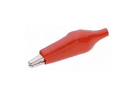 Krokodilklemme - mini - isoliert - rot