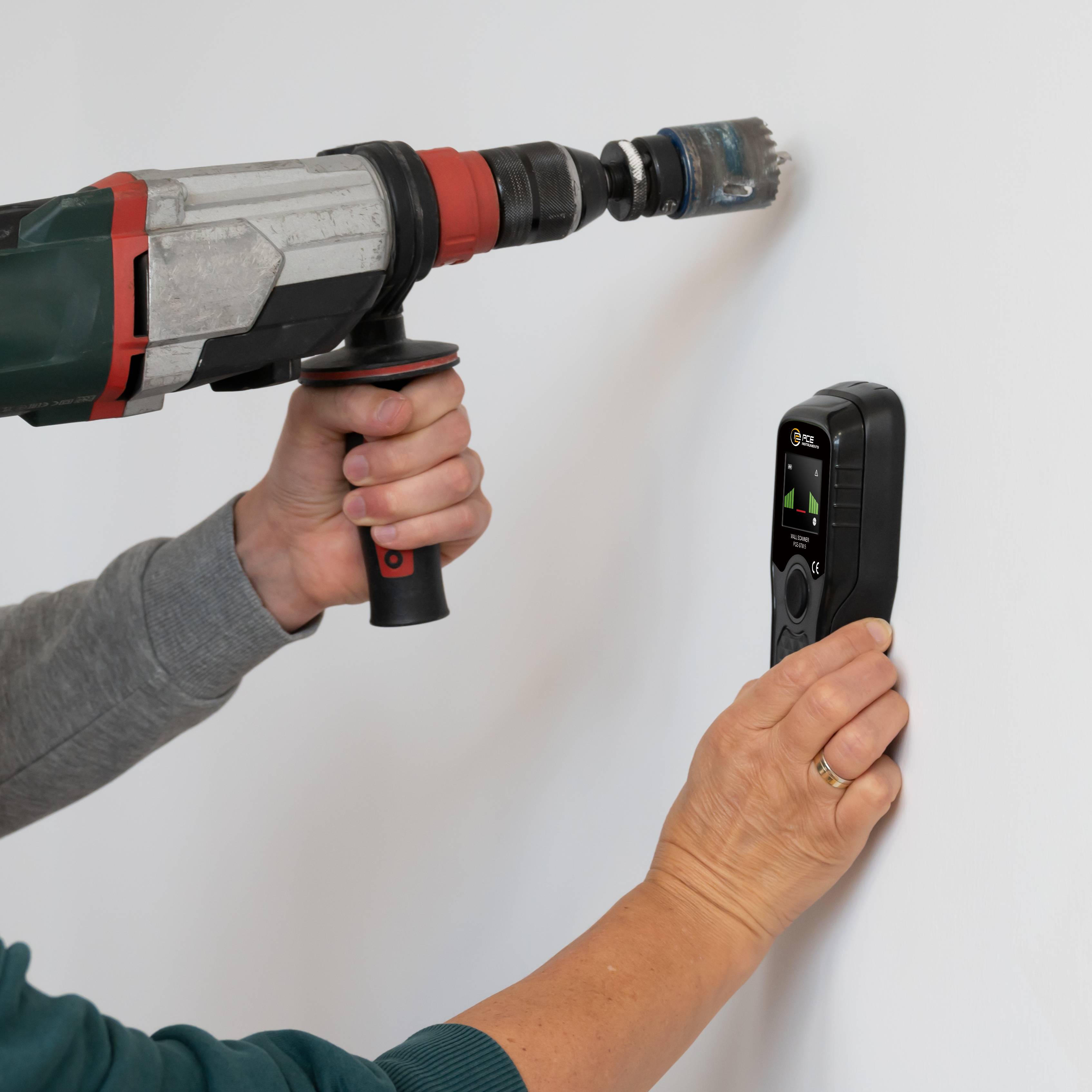 PCE Instruments Kabelsuchgerät PCE-STM 5 Metall |Holzbalken |Stromleitungen |Tiefe bis 60mm |Mittelpunkt-Anzeige |Alarm