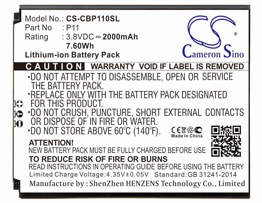 Ersatzakku - CS-CBP110SL - Cubot P11 - 3,8 Volt 2000mAh Li-Ion - EOL