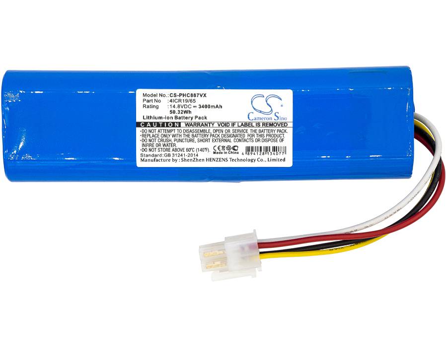 Ersatzakku - CS-PHC887VX - Philips 4ICR19/65 / FC8700 - 14,8 Volt 3400mAh Li-Ion