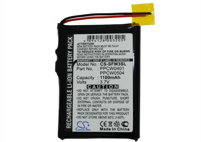 Ersatzakku - CS-SFM3SL - Cowon / I-AUDIO / JNC PPCW0401 - 3,7 Volt 1100mAh Li-Ion