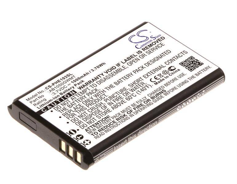 Ersatzakku - CS-PHE103SL - Philips AB1050GWMT / E103 - 3,7 Volt 1000mAh Li-Ion