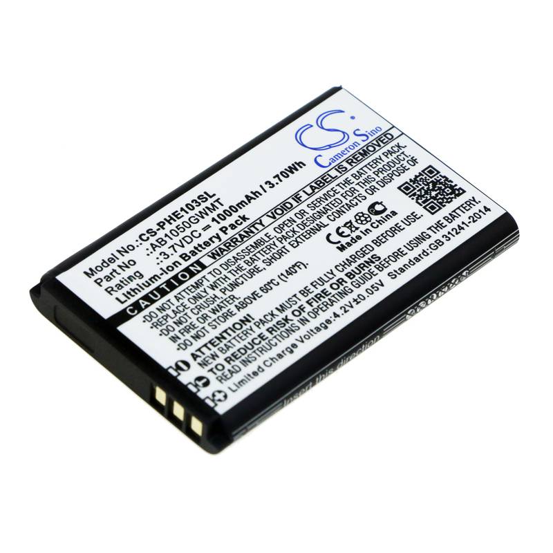 Ersatzakku - CS-PHE103SL - Philips AB1050GWMT / E103 - 3,7 Volt 1000mAh Li-Ion