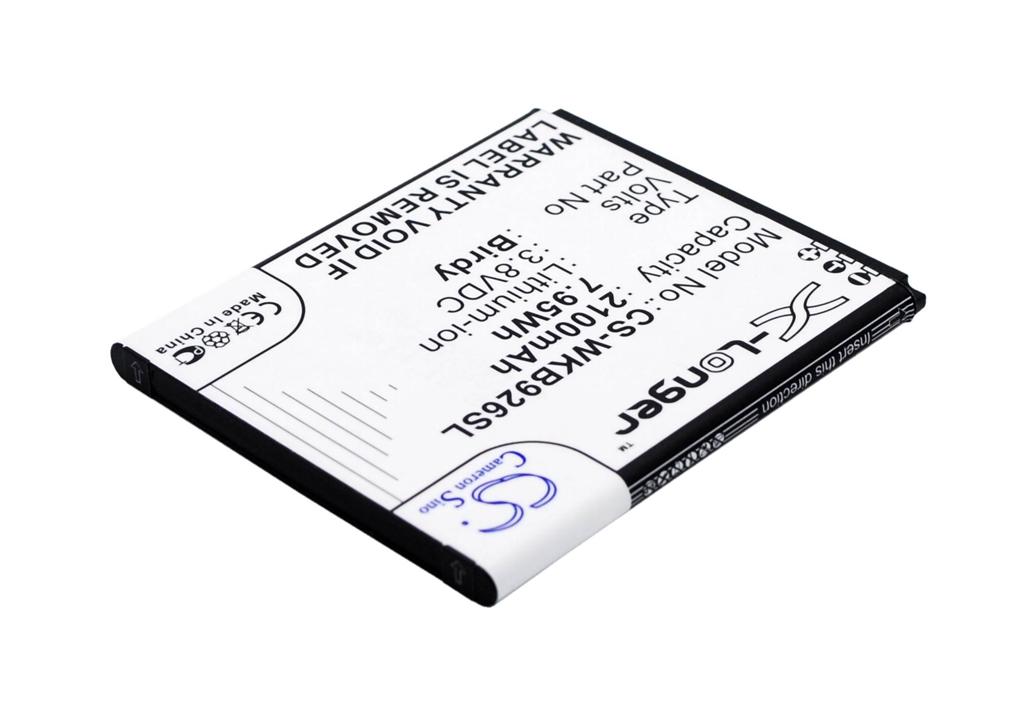 Ersatzakku - CS-WKB926SL - Wiko Birdy 9261 - 3,8 Volt 2100mAh Li-Ion