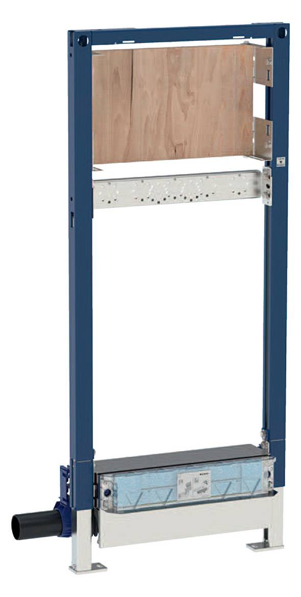 Geberit Duofix Element für Dusche, 130 cm, mit Wandablauf, Wandarmatur Unterputz, für Estrichhöhe am Einlauf 90–200 mm