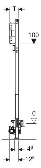 Geberit Duofix Element für Dusche, 130 cm, mit Wandablauf, Wandarmatur Unterputz, für Estrichhöhe am Einlauf 90–200 mm