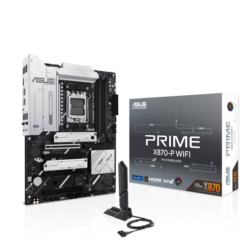 ASUS PRIME X870-P WIFI - Motherboard - ATX - Socket AM5 - AMD X870 Chipsatz - USB4, USB 3.2 Gen 2, USB-C 3.2 Gen2, USB 3.2 Gen 1 - Wi-Fi