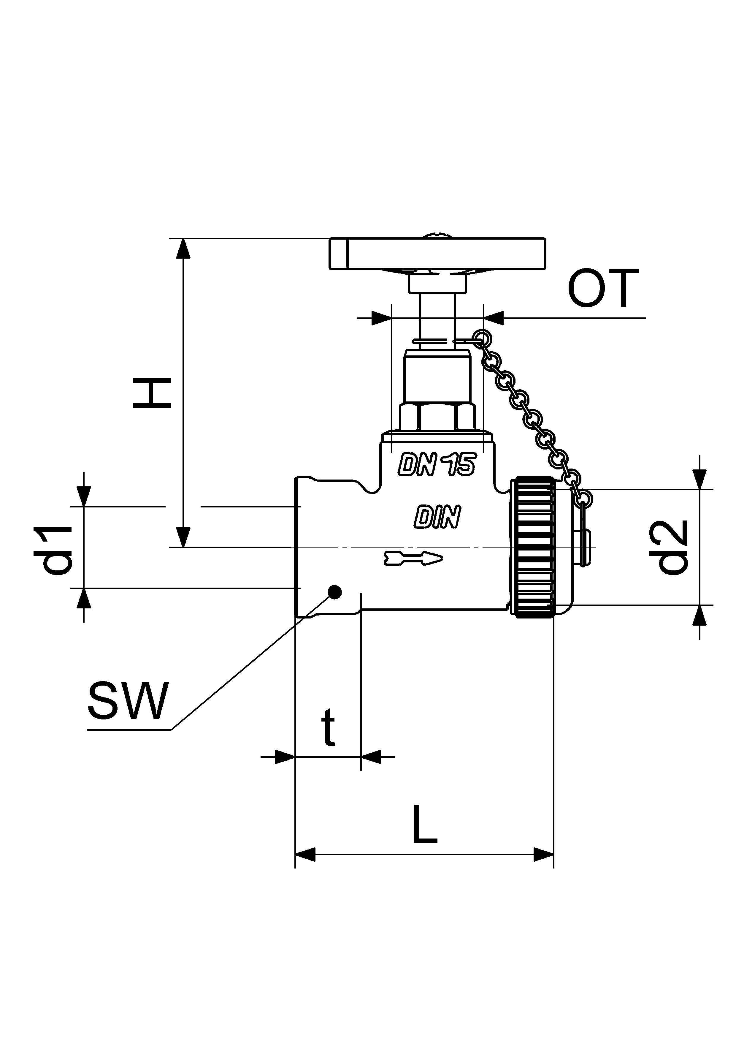 JS KESSELENTLEERVENTIL, DN20 EINGANG IG 3/4",AUSGANG K.U.K. 1"