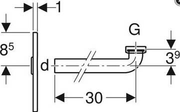 Geberit Fertigbauset f WT-Elem. m UP-Siphon G 11/4 Kst Hg.-VC