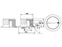 Seder Groupe - KN153BP - Geräteknopf (Schwarz mit Weißem Punkt 15.5mm/3mm)