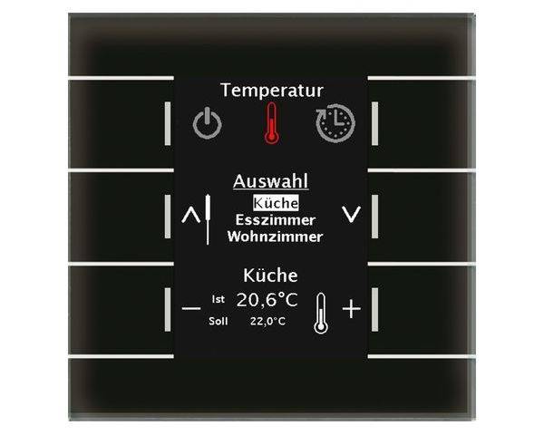 MDT BE-GBZS.01S KNX Glas Bedienzentrale Smart mit Farbdisplay Schwarz BE-GBZS