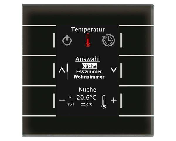 1St. MDT BE-GBZS.01S KNX Glas Bedienzentrale Smart mit Farbdisplay, Schwarz