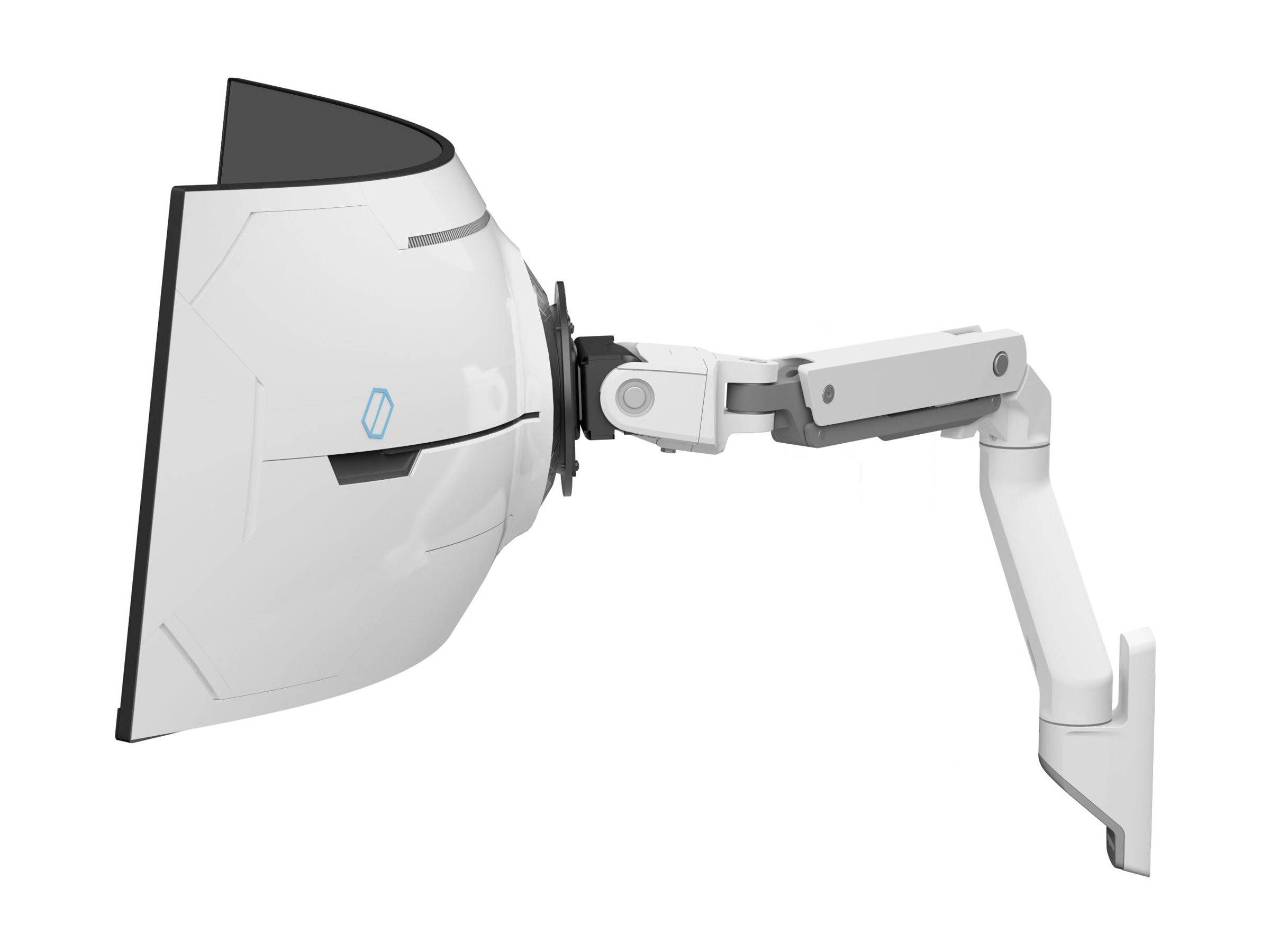 ERGOTRON HX Monitor Arm mit VHD-Gelenk, Wandhalterung weiß für 1000 R Curved Monitore