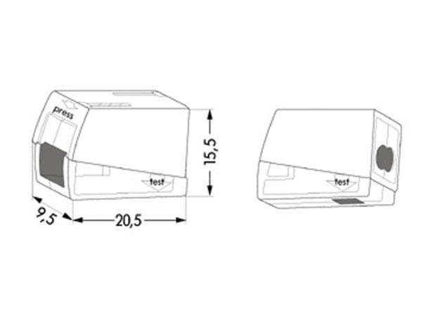 Wago - Verbindungsklemme - Leuchtenklemme - 2.5 mm - 2 starr - 1 flexibel - 105° - weiß - 10er Pack
