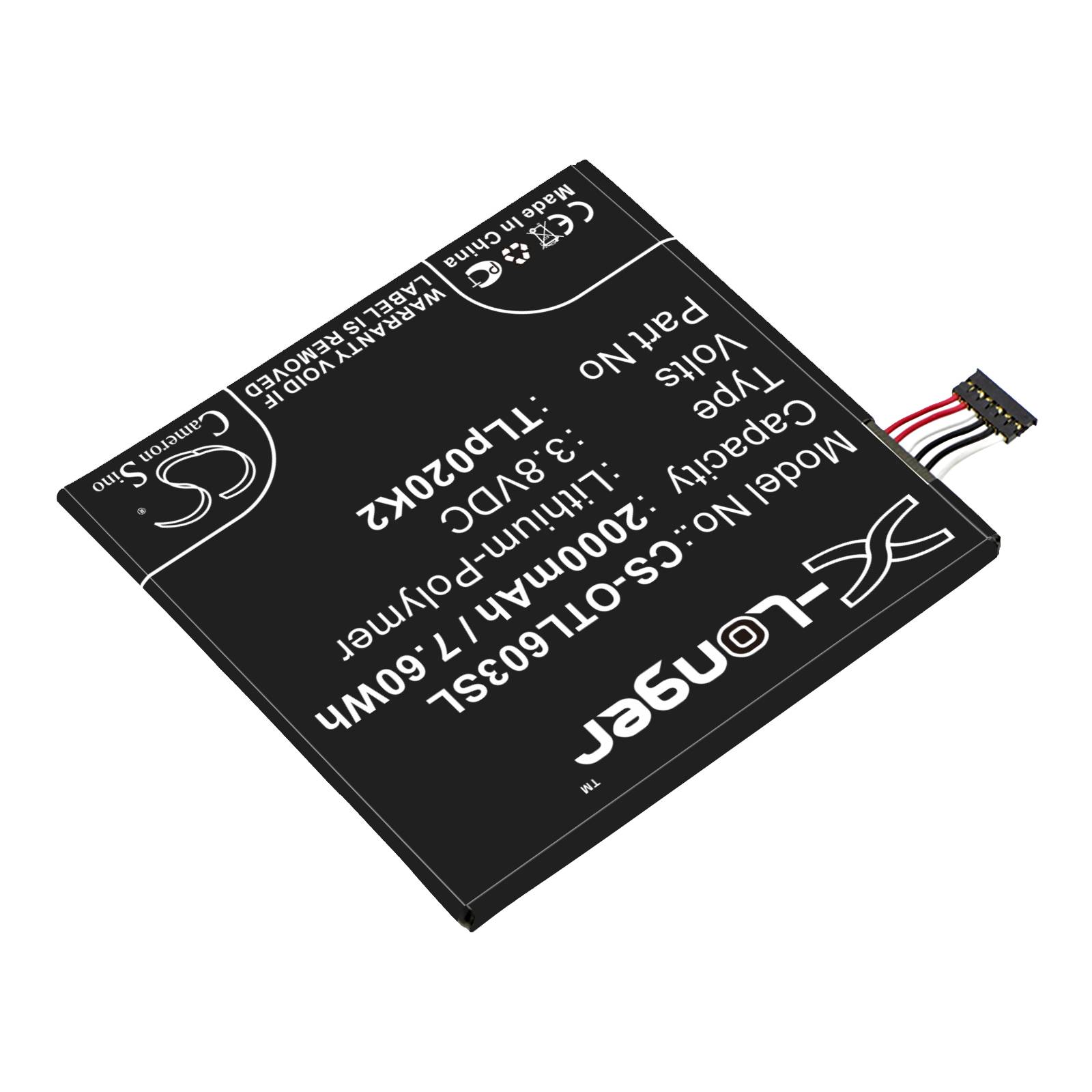 Ersatzakku - CS-OTL603SL - Alcatel One Touch Idol 3 4.7 u.A. - 3,8 Volt 2000mAh Li-Ion