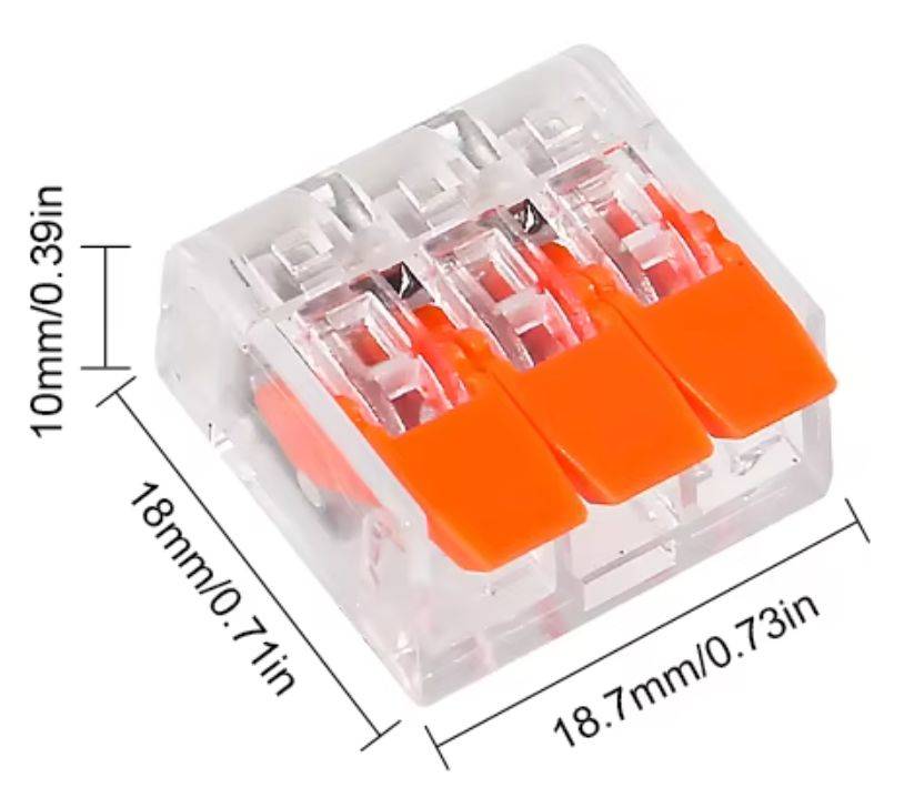 Connector HR221-413 - 3er Steckverbinder Drahtblockklemme Klemme Klemmenkabel wiederverwendbar - 1 Stück