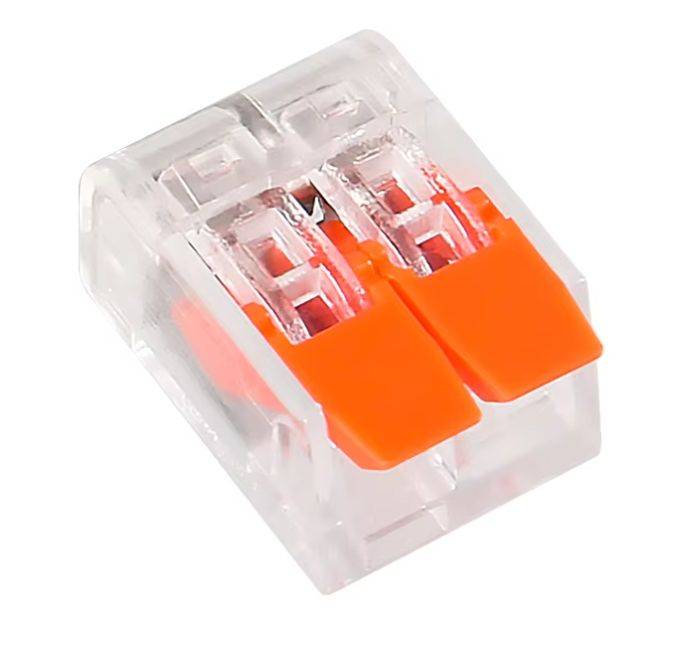 Connector HR221-412 - 2er Steckverbinder Drahtblockklemme Klemme Klemmenkabel wiederverwendbar - 1 Stück