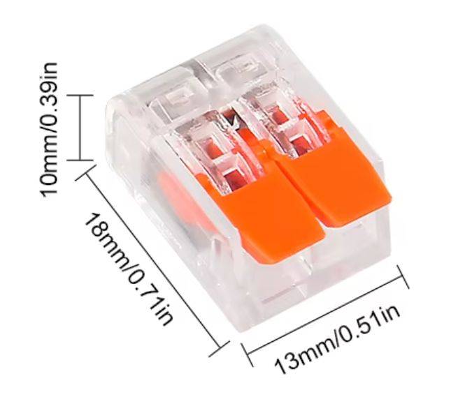 Connector HR221-412 - 2er Steckverbinder Drahtblockklemme Klemme Klemmenkabel wiederverwendbar - 1 Stück