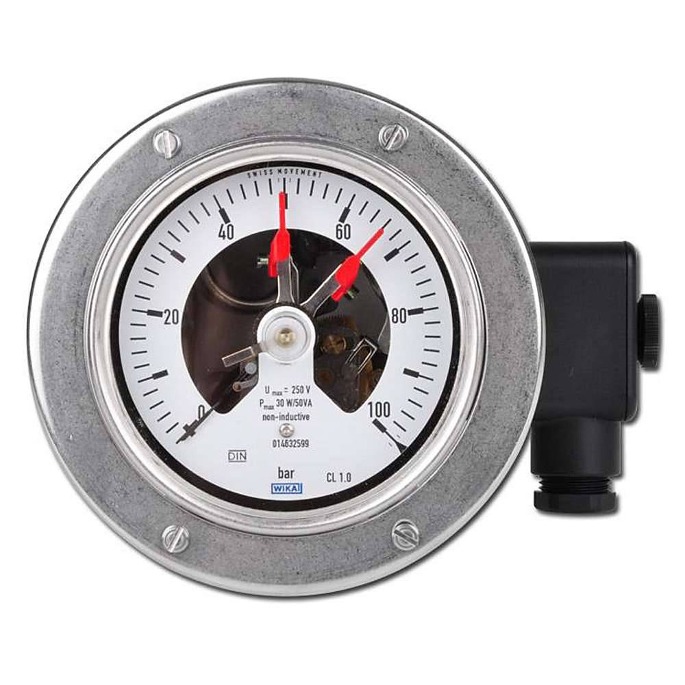 Kontaktmanometer - Ø 160 - Vakuum - Skalenteilung 0,1 - Anzeigebereich -1 bis 5 bar
