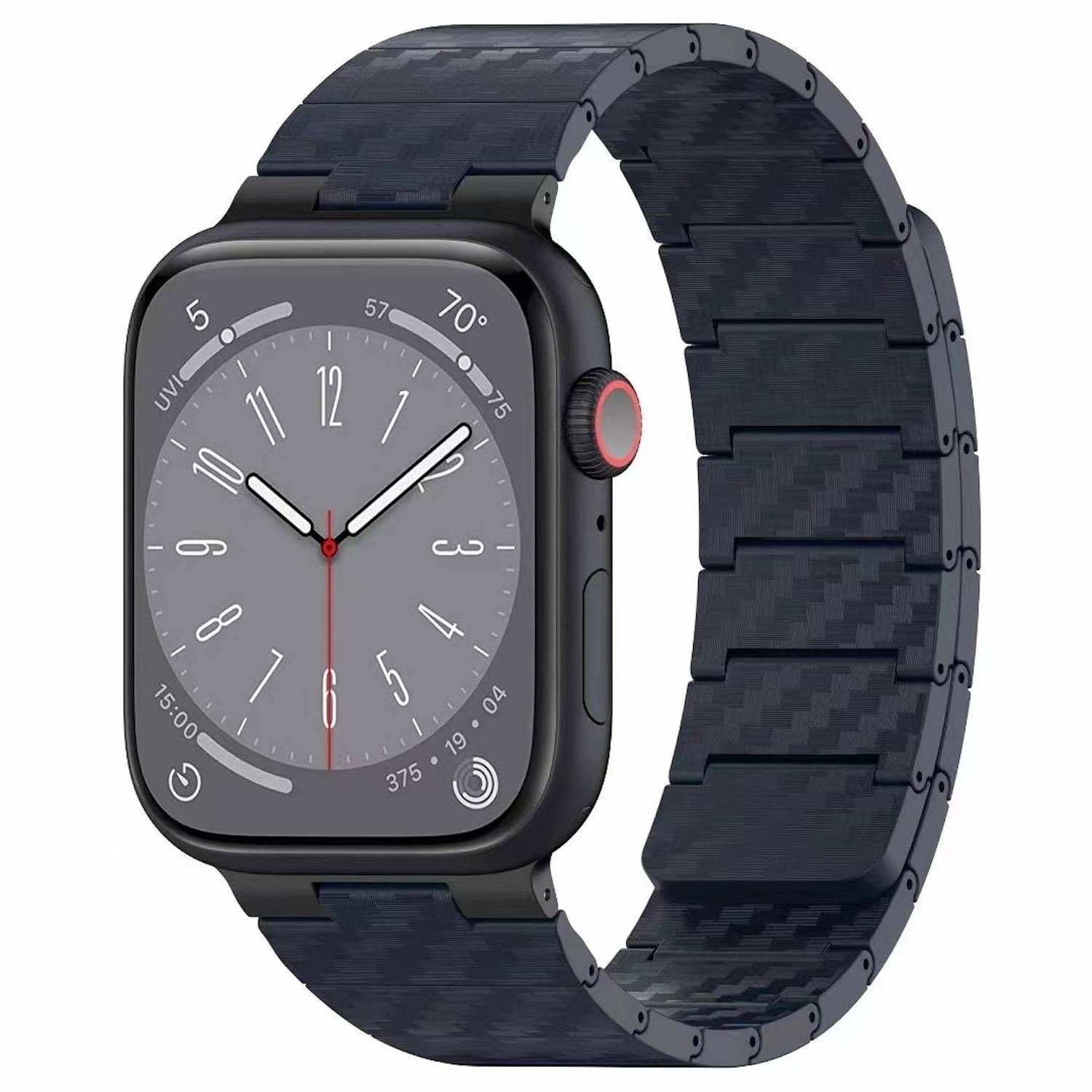 Für Apple Watch SE 2023 44mm Carbonfaser Magnetisches Ersatz Smart Armband Blau