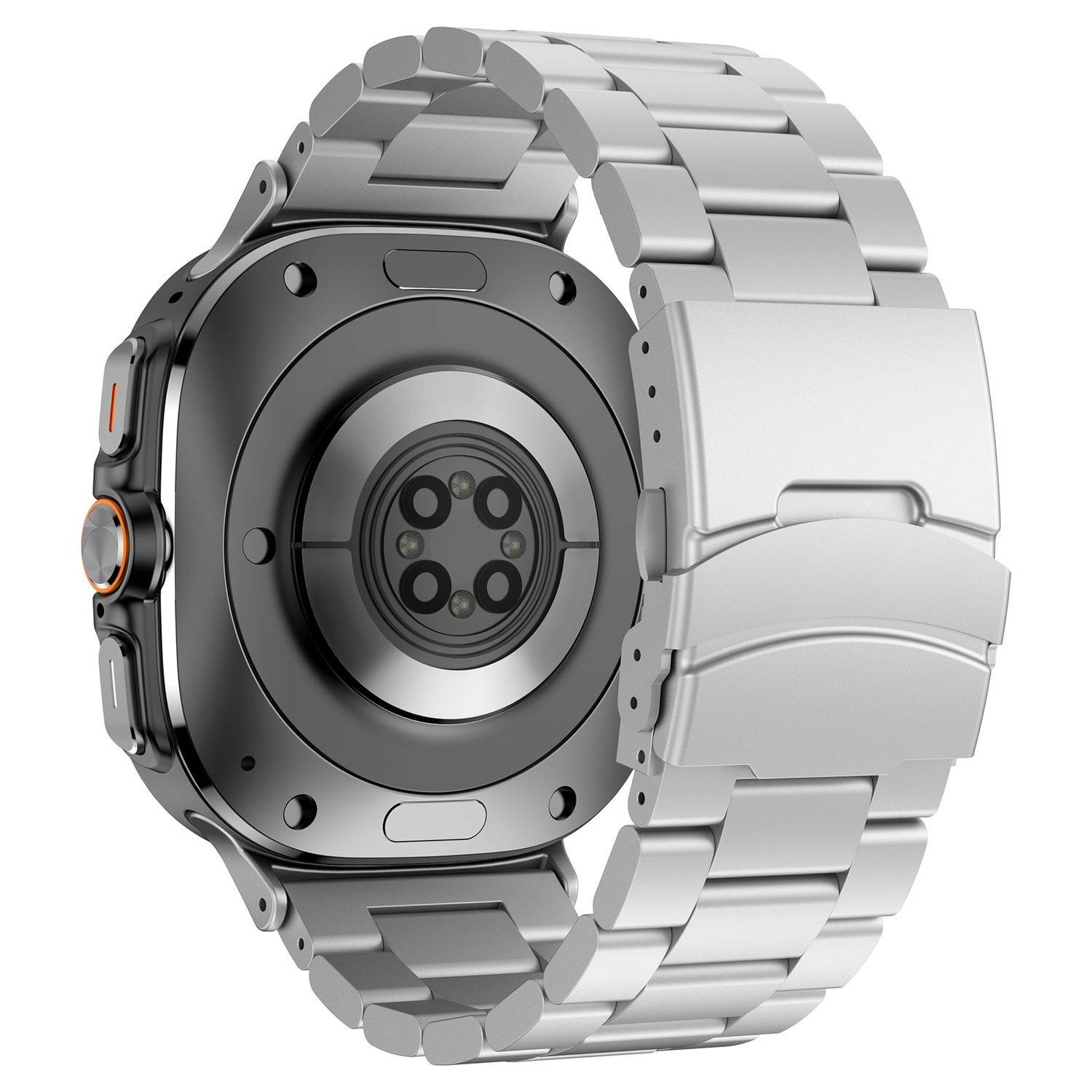 Für Samsung Galaxy Watch Ultra 47mm Three Bead Metall Armband Silber