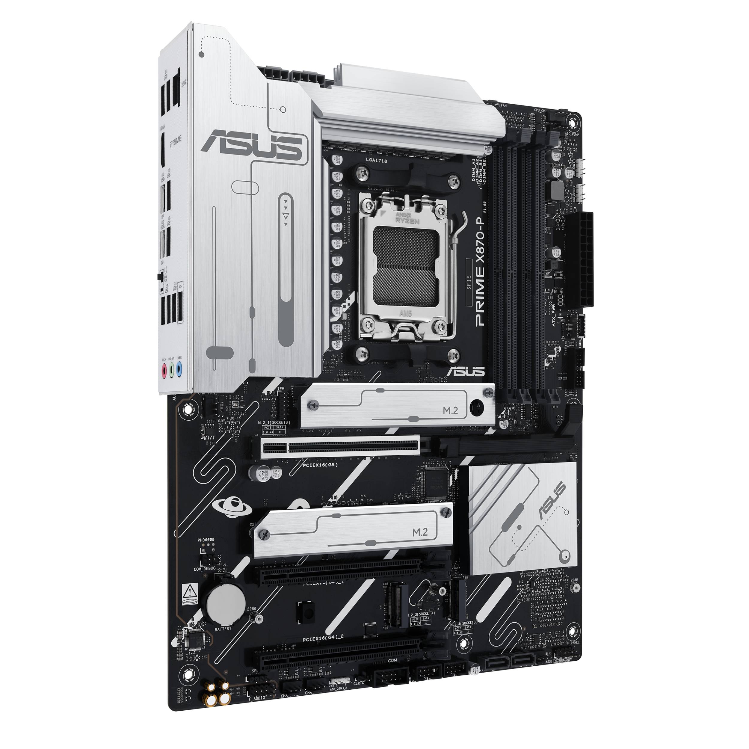 ASUS PRIME X870-P - Motherboard - ATX - Socket AM5 - AMD X870 Chipsatz - USB4, USB 3.2 Gen 2, USB-C 3.2 Gen2, USB 3.2 Gen 1 - 2.5 Gigabit LAN
