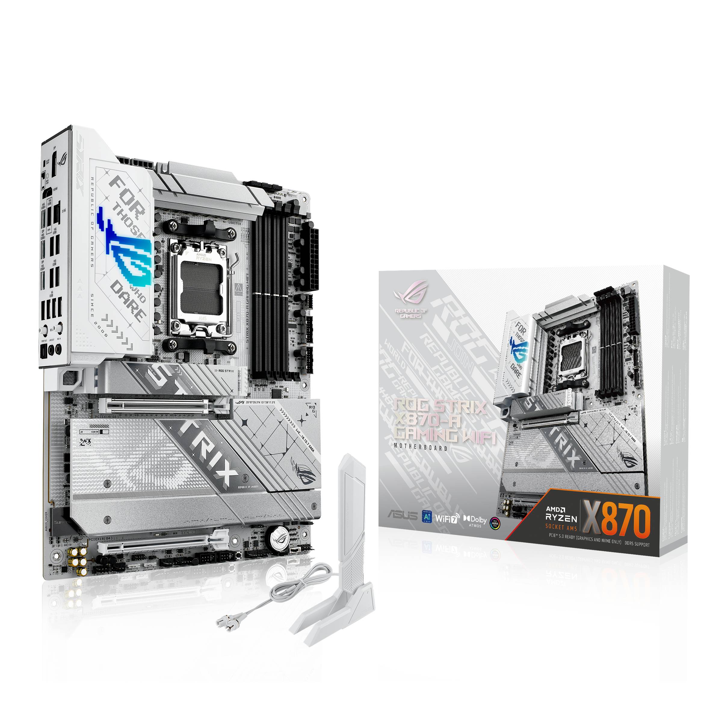 ASUS ROG STRIX X870-A GAMING WIFI - Motherboard - ATX - Socket AM5 - AMD X870 Chipsatz - USB4, USB 3.2 Gen 2, USB-C 3.2 Gen2, USB 3.2 Gen 1, USB-C