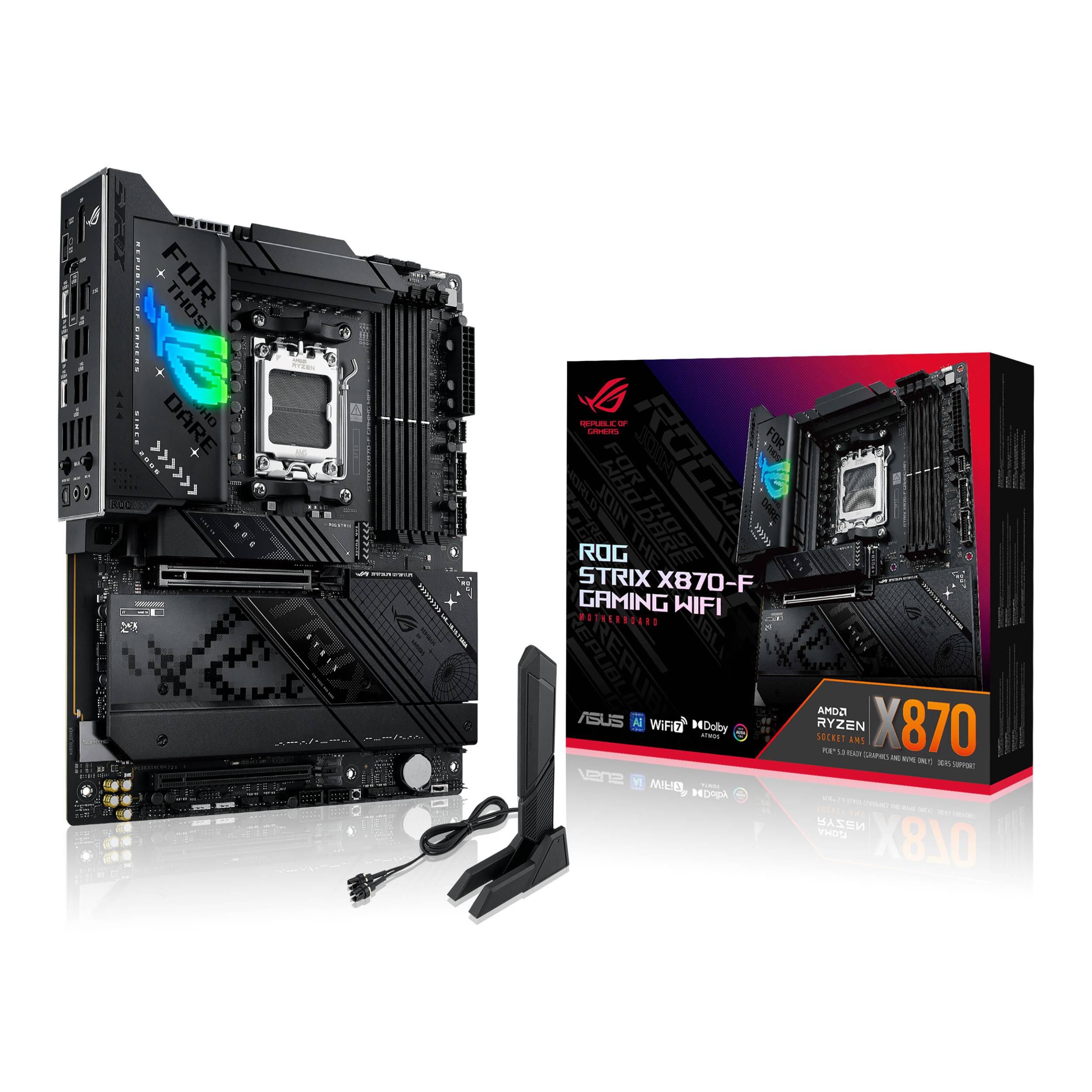ASUS ROG STRIX X870-F GAMING WIFI - Motherboard - ATX - Socket AM5 - AMD X870 Chipsatz - USB4, USB 3.2 Gen 2, USB-C 3.2 Gen2, USB 3.2 Gen 1, USB-C