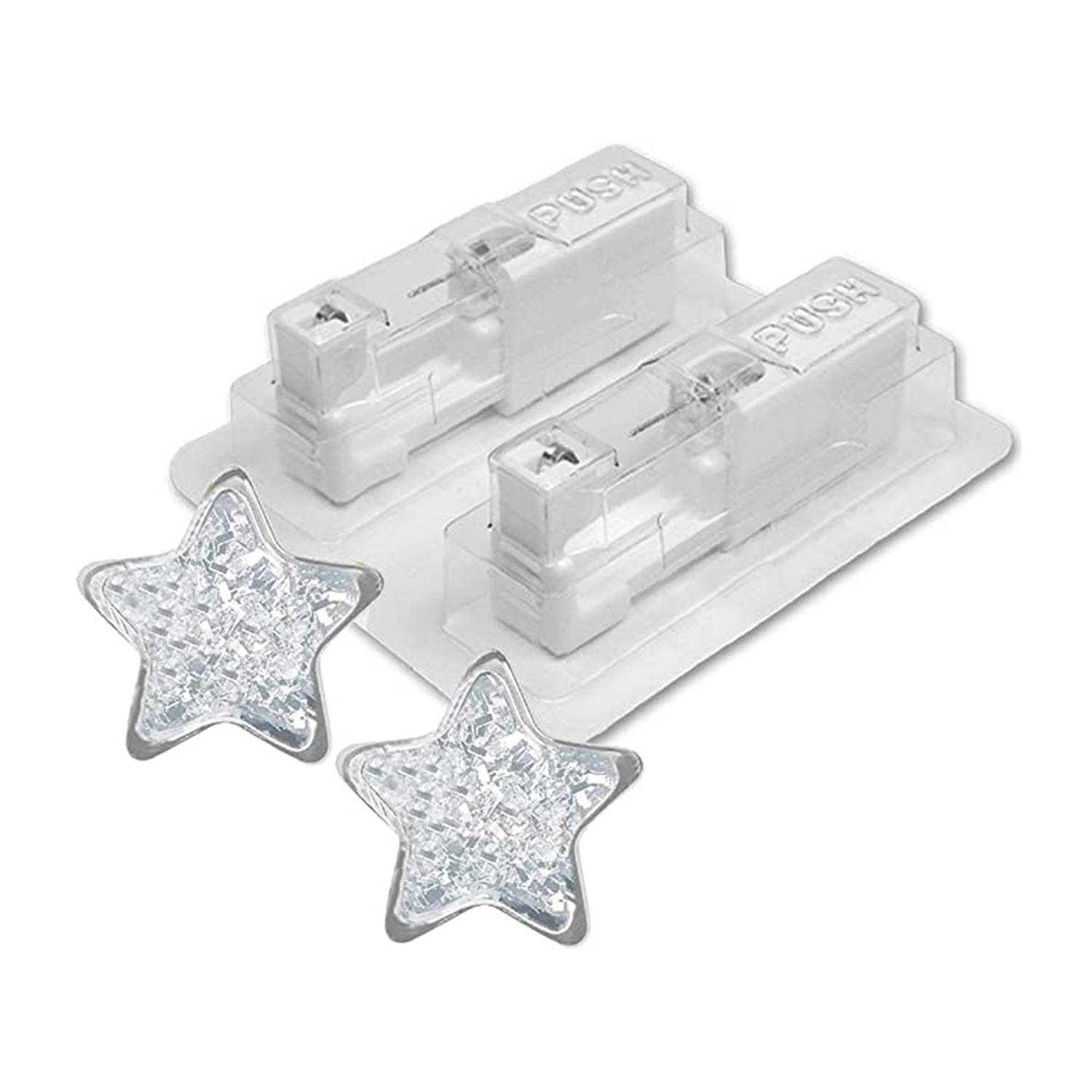 Erstohrstecker System 75 Stern Glitter weiß
