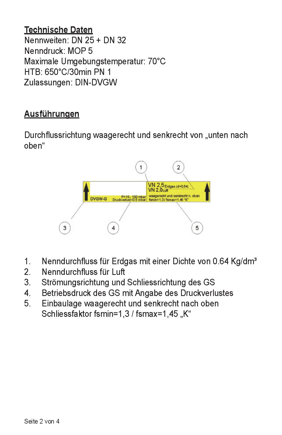 Gasströmungswächter Typ K AG x IG DN 32, 10,0 m3/h