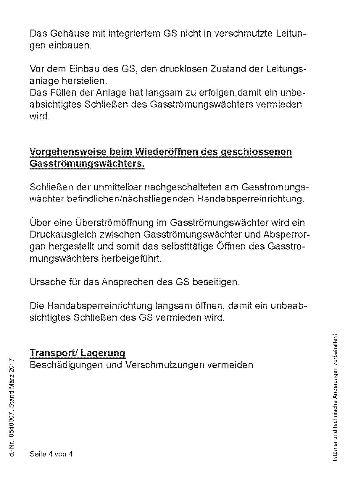 Gasströmungswächter Typ K AG x IG DN 32, 10,0 m3/h